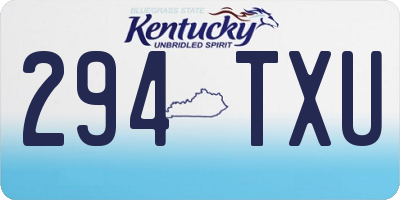 KY license plate 294TXU