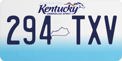 KY license plate 294TXV