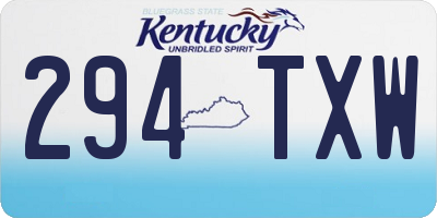 KY license plate 294TXW