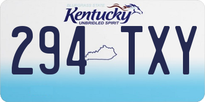 KY license plate 294TXY