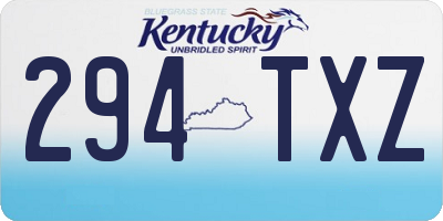 KY license plate 294TXZ