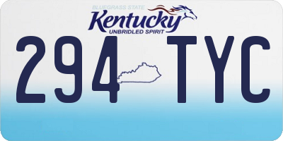 KY license plate 294TYC
