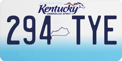 KY license plate 294TYE