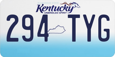 KY license plate 294TYG