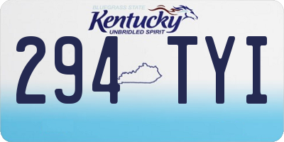 KY license plate 294TYI
