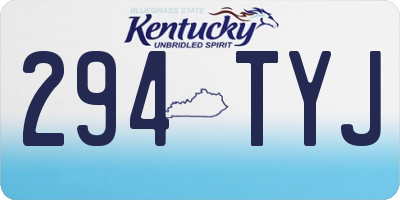 KY license plate 294TYJ