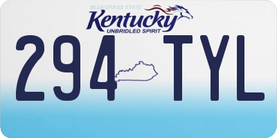 KY license plate 294TYL