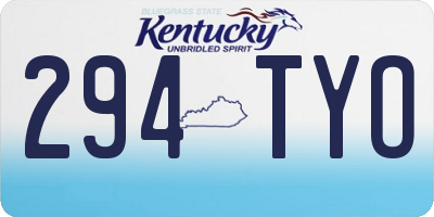 KY license plate 294TYO
