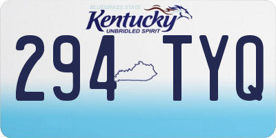 KY license plate 294TYQ
