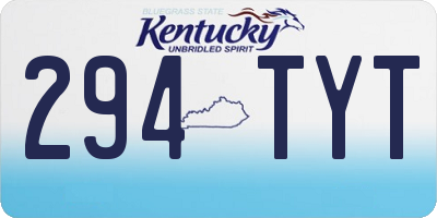 KY license plate 294TYT