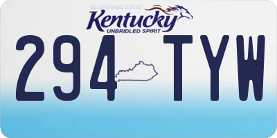 KY license plate 294TYW