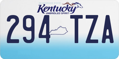 KY license plate 294TZA