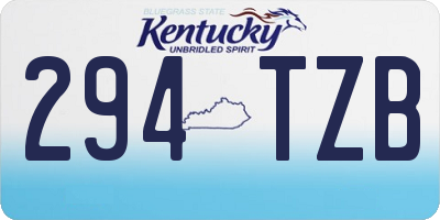 KY license plate 294TZB