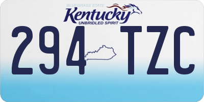 KY license plate 294TZC
