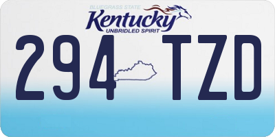 KY license plate 294TZD