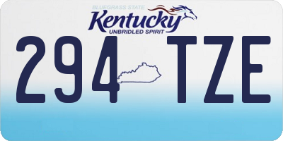KY license plate 294TZE