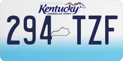 KY license plate 294TZF