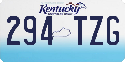 KY license plate 294TZG