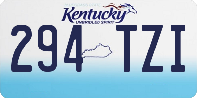KY license plate 294TZI