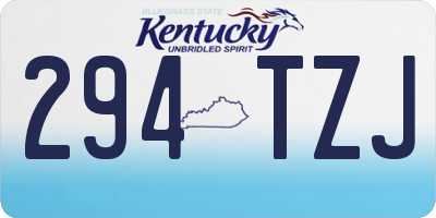 KY license plate 294TZJ