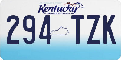 KY license plate 294TZK