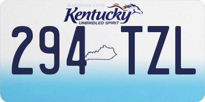 KY license plate 294TZL