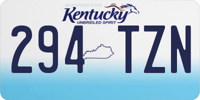 KY license plate 294TZN