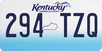 KY license plate 294TZQ