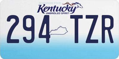 KY license plate 294TZR