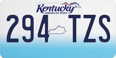 KY license plate 294TZS