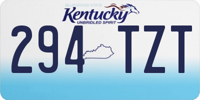 KY license plate 294TZT