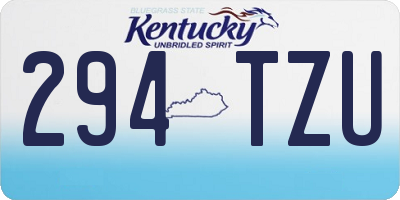 KY license plate 294TZU