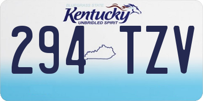 KY license plate 294TZV