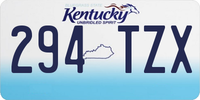 KY license plate 294TZX