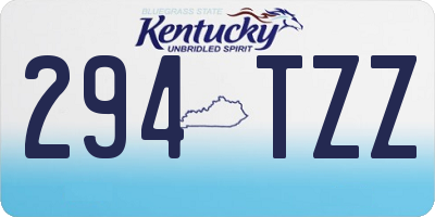 KY license plate 294TZZ