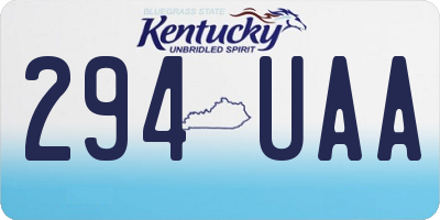 KY license plate 294UAA