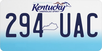 KY license plate 294UAC