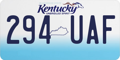 KY license plate 294UAF