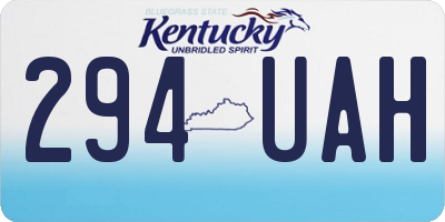 KY license plate 294UAH