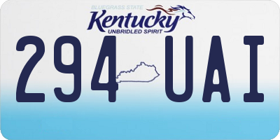 KY license plate 294UAI