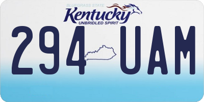 KY license plate 294UAM