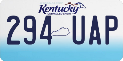 KY license plate 294UAP