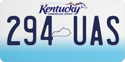KY license plate 294UAS