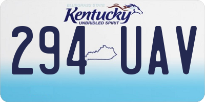 KY license plate 294UAV