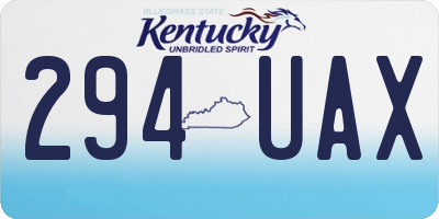 KY license plate 294UAX