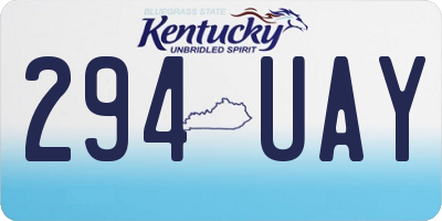 KY license plate 294UAY