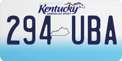 KY license plate 294UBA