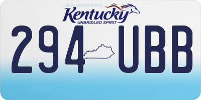 KY license plate 294UBB