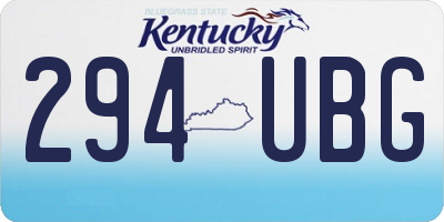 KY license plate 294UBG