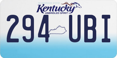 KY license plate 294UBI